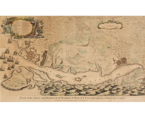 * Southern Europe. Basire (J.), Plan of the Town and Harbour of Mahon, St. Philip's Castle and its Fortifications, published 