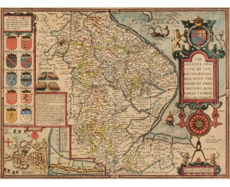 * Lincolnshire. Speed (John), The Countie and Citie of Lyncolne Described, with the Armes of them that have bene Earles there