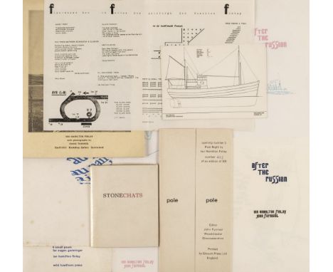 Finlay (Ian Hamilton). Fish-Sheet One, 1963, single sheet printed in black to one side only, folded, with poems and visual te