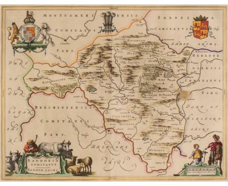 * Wales. A Collection of Five Maps, 17th century, including Blaeu (Johannes). Radnoria Comitatyus, Radnor Shire, Amsterdam: c