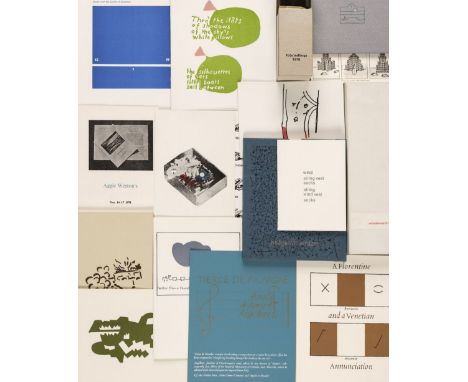 Cutts (Simon). Fo(u)ndlings, Coracle Press, 1978, the set of 50 miniature printed labels or checklist cards for an exhibition