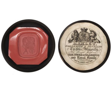 * Seals. A collection of boxed wax seals, 18th &amp; 19th century, comprising: 9 armorial wax seals, 2 with ownership labels 