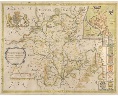 Worcestershire. Saxton (Christopher &amp; Lea Philip), Worcester Shire Described by C. Saxton Corrected and Amended with many