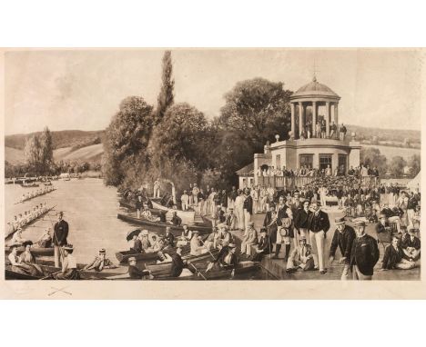 * Henley Regatta. Dickinson &amp; Foster (publishers), Temple Island, April 14th 1894, a large uncoloured photogravure on Ind