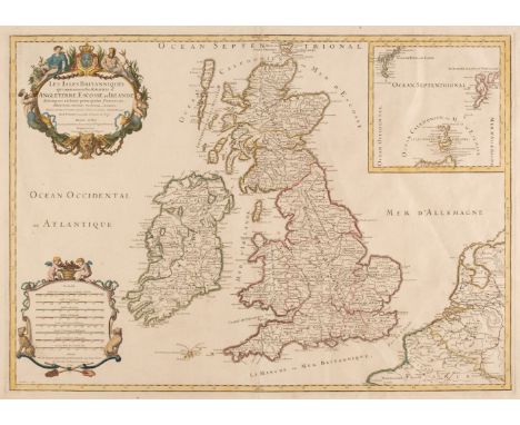 British Isles. Jaillot (Hubert), Les Isles Britanniques qui contiennent les Royaumes d' Angleterre, Escosse et Irlande..., Pa
