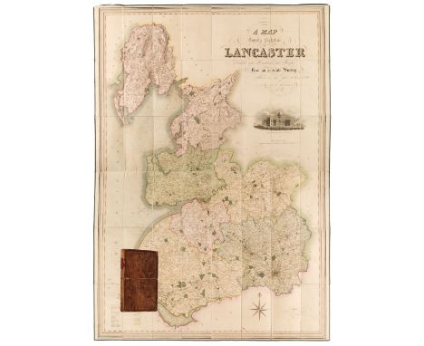Lancaster. Hennet (George), A Map of the County Palatine of Lancaster Divided into Hundreds and Parishes from an accurate sur
