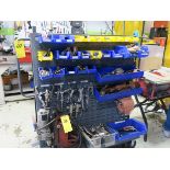 ROLLER CART WITH GEAR PULLERS BRUSHES, AND ASSORTED TOOLS.