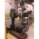 WILLIS BERGO 4' X 9" RADIAL ARM DRILL WITH BOX TABLE,