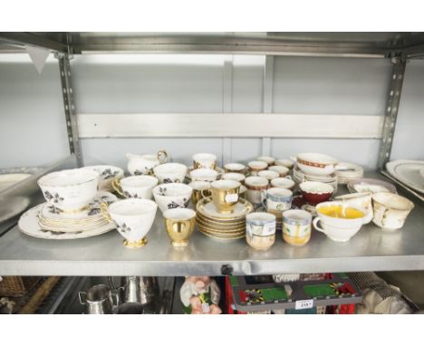 MISCELLANEOUS DOMESTIC CHINA, 'ROYAL IMPERIAL' PART TEA SERVICE; ROYAL KENT SIX CUPS AND SAUCERS; BRIDGWOOD CUPS AND SAUCERS;