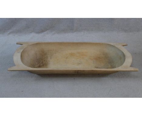 An antique sycamore bread proving trough. H.18 L.115 W.43cm 