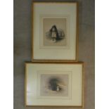 After David Roberts, two framed and glazed hand coloured prints 'Fountain of Siloam Valley of