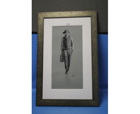 RICHARD BLUNT FRAMED ORIGINAL SKETCH "THE CITY GENT", 92 X 59 CM