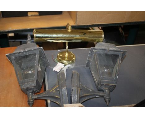 TWO OUTDOOR LIGHTS AND A READING LAMP