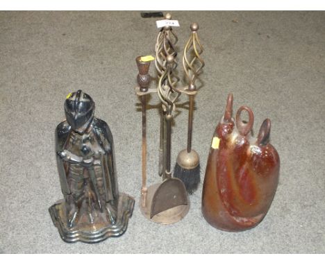 THREE VINTAGE COMPANION SETS TO INCLUDE A KNIGHT SHAPED EXAMPLE 