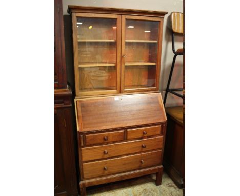 A VINTAGE MAHOGANY BUREAU BOOKCASE W-85 CM X H- 185 CM