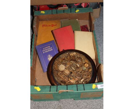 AN UNUSUAL WALL PLAQUE TOGETHER WITH A SELECTION OF VINTAGE BOOKS
