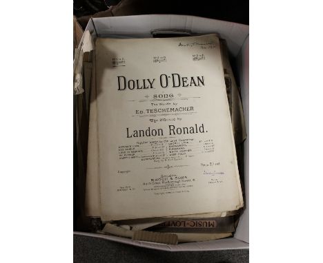 A BOX OF VINTAGE SHEET MUSIC 