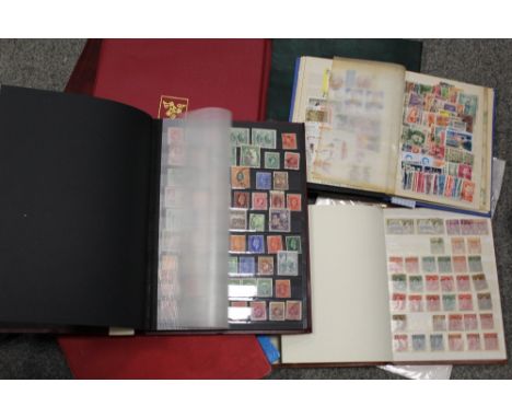 NINE ALBUMS OF WORLD STAMPS AND FIRST DAY COVERS