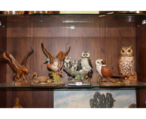 A QUANTITY OF CERAMIC BIRD FIGURES - SOME A/F