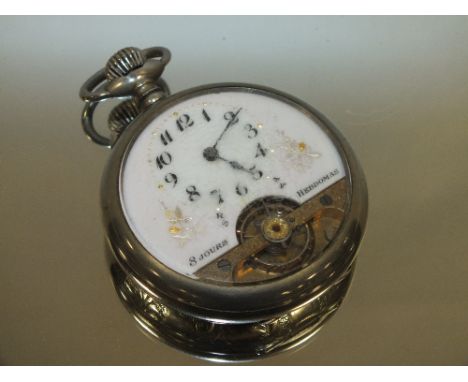 A VINTAGE 8 DAY HEBDOMAS POCKET WATCH 