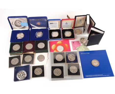 Silver proof and uncirculated £5, comprising 2 x silver proof and 1 x uncirculated Millenium crowns, Diana memorial silver pr