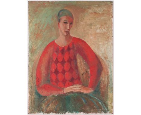 William Drew (1928-1984) Australian, a portrait of a seated figure, unframed oil on board, signed and dated 1962, 62 cm x 46 