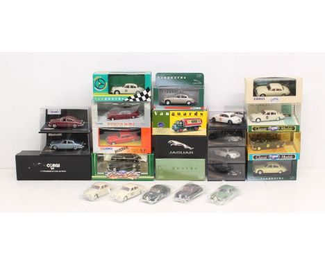 Diecast: A collection of assorted boxed, modern diecast vehicles to include: Corgi, Vanguards, Vitesse and others. Appear in 