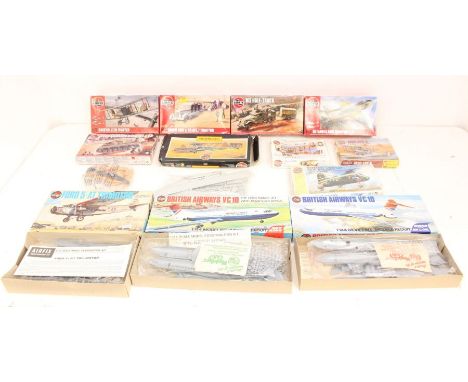 Airfix: A collection of twelve assorted Airfix model kits. seven sets are sealed. Appear in unmade but complete condition, ge