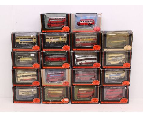 Exclusive First Editions: A collection of assorted boxed EFE model buses of varying livery. Contents appear in good condition