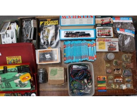 Model Railway: A collection of assorted model railway to include boxed Marklin OO Gauge locomotive and tender, boxed Peco N G