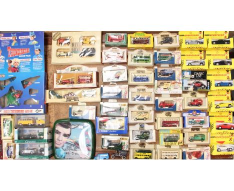 Diecast: A collection of assorted boxed diecast vehicles, mostly modern examples including Days Gone, Corgi and others. Condi