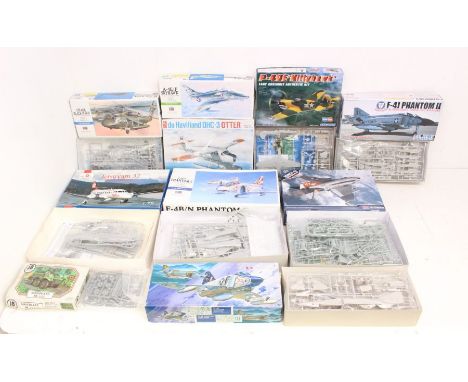 Model Kits: A collection of ten assorted unmade model kits to include: Hasegawa, Academy, Amodel and others. Two sealed. Appe
