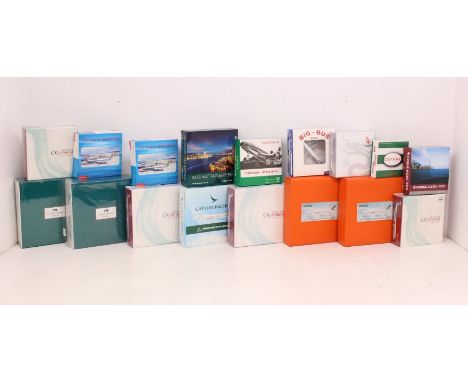 Diecast: A collection of seventeen assorted boxed diecast model aircraft to include: Cathay Pacific, Big Bus Models and other