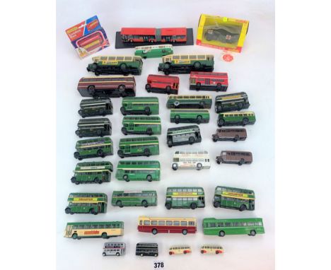 35 mixed loose and boxed buses inc. Corgi, Solido, Majorette, EFE etc.