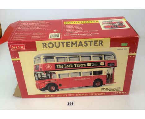 Sunstar Routemaster bus 1:24 scale, 2909: RM 1933-ALD 933B, 50th Anniversary of London Transport - The Lock Tavern, damaged b