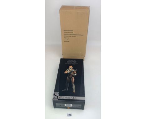 Sideshow Star Wars figure - Bomb Squad Clone Trooper Ordnance Specialist, Sixth Scale in original packaging and box