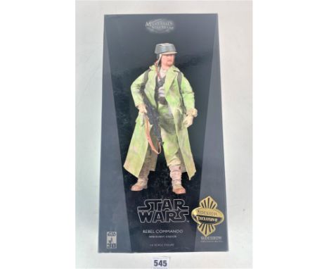 Sideshow Exclusive Star Wars figure - Militaries of Star Wars Rebel Commando Sergeant: Endor, 1:6 scale in box