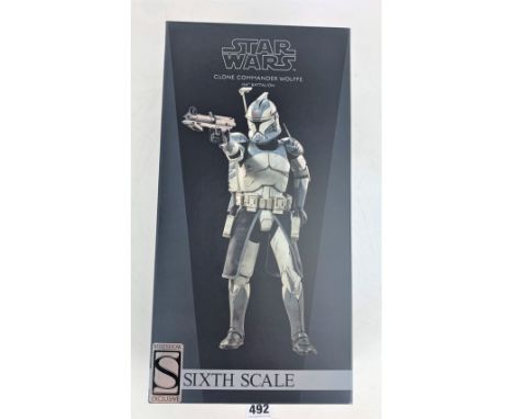 Sideshow Star Wars figure - Clone Commander Wolffe, 104th Battalion, Sixth Scale in box