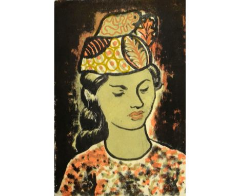 Sidney Horne Shepherd (1909-1993), Portrait of a Womans Head, pencil, 1950, signed, 25cm x 20cm, framed but unglazed togther 