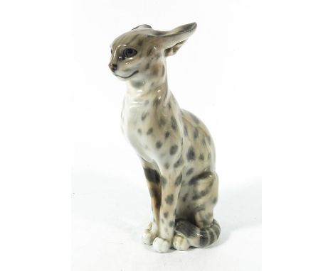 Royal Copenhagen, a Serval Wild Cat, model 2334, designed circa 1923, 23cm high
