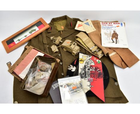 A BOX CONTAINING SEVERAL ITEMS OF MILITARIA relating to Polish Forces in WWII and other miscellaneous items as follow, Polish