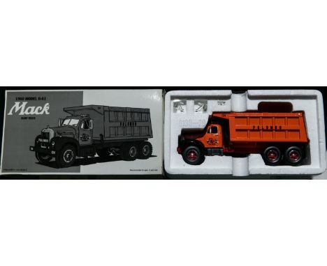 10 First Gear 1:34 scale Trucks. 2x 1960 Mack Model B61 Dump Truck, Palumbo and N.Y. Thruway. 1960 Model B-61 Mack Tractor &a