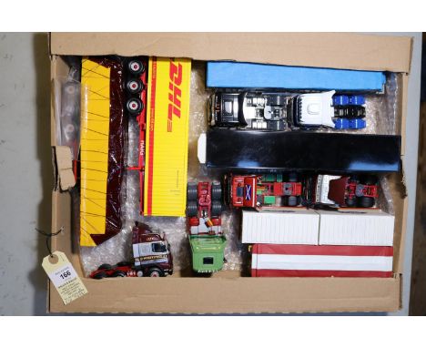 6 Corgi Commercial Vehicles with Sub-Contractor Trailers. Scania R580 Tractor Unit with Flatbed Semi Trailer and added sheete