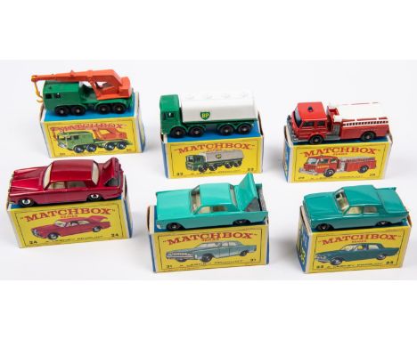 6x Matchbox Series. 24c; Rolls Royce Silver Shadow in metallic red with chrome wheels and black tyres. 29c; Fire Pumper Truck