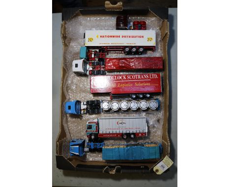 6 Corgi Trucks. Ex-Display Models. Scania 164 Tractor Unit with Box semi-trailer. In H.Dews livery. Atkinson Borderer Tractor