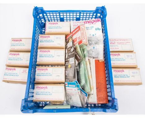 18x unconstructed 4mm, N gauge, etc white metal kits by Mopok, Mike's Models, Fleetline Model Co., etc. Including; Morris Min