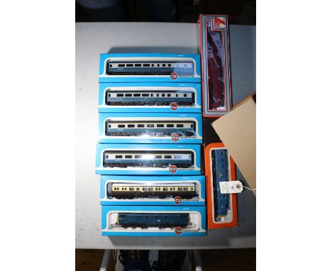 8x OO gauge model railway by Airfix and Lima. Including 3x BR diesel locomotives; A Class 52 Co-Co loco, Western Gladiator D1