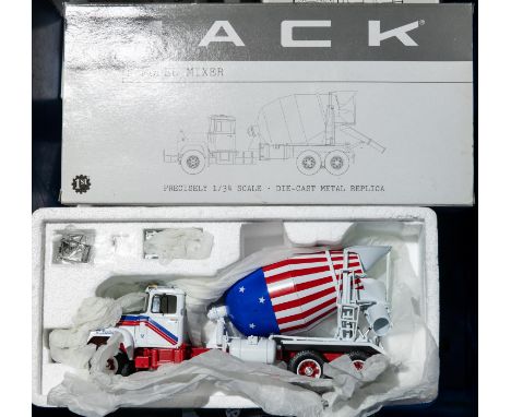 10 First Gear 1:34 scale Trucks. 3x 1960 Mack Model B61 Dump Truck, N.Y. Thru, Triangle Inc and Bard Concrete. Plus 2 Mack R-