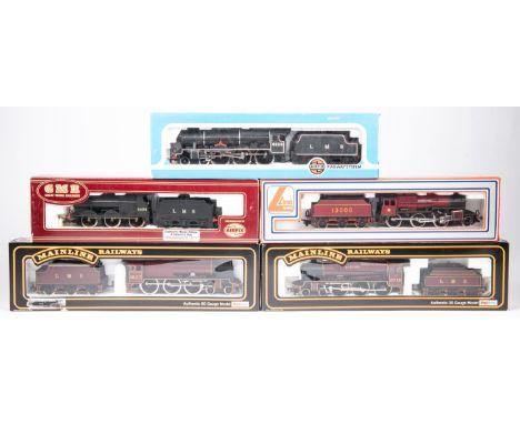 5x OO gauge railway LMS tender locomotives by Mainline Railways, Airfix, GMR and Lima. Including; A Royal Scot Class 4-6-0, O