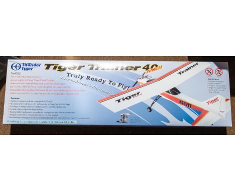 A Thunder Tiger Tiger Trainer 40 Mk.II (4523) radio controlled aircraft with 1549mm wingspan. Body in wood and plastic and re